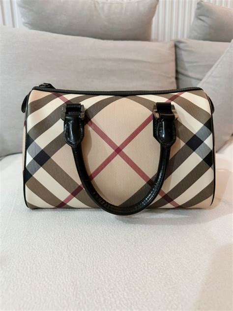 original burberry nova check bowling bag|Bags .